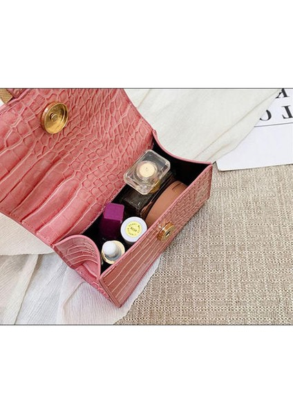 Kadın Crossbody Çantası, Pu Deri Mini Düz Renkli Çanta (Yurt Dışından)