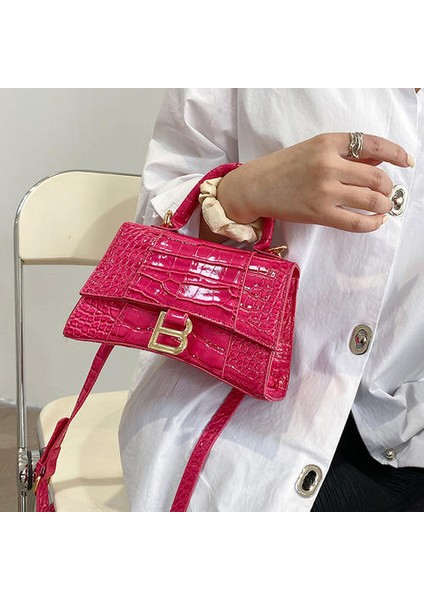 Kadın Crossbody Çantası, Pu Deri Mini Düz Renkli Çanta (Yurt Dışından)