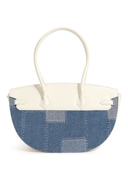 Tuval Kontrast Renk Eyer Tote Çanta.niş Tasarım Bir Omuz Crossbody Kadın Çanta (Yurt Dışından)