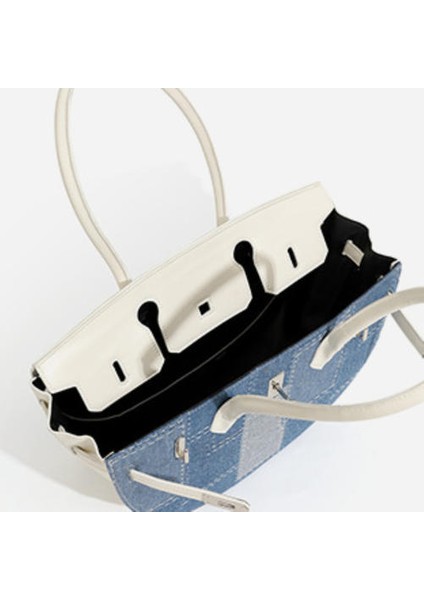 Tuval Kontrast Renk Eyer Tote Çanta.niş Tasarım Bir Omuz Crossbody Kadın Çanta (Yurt Dışından)