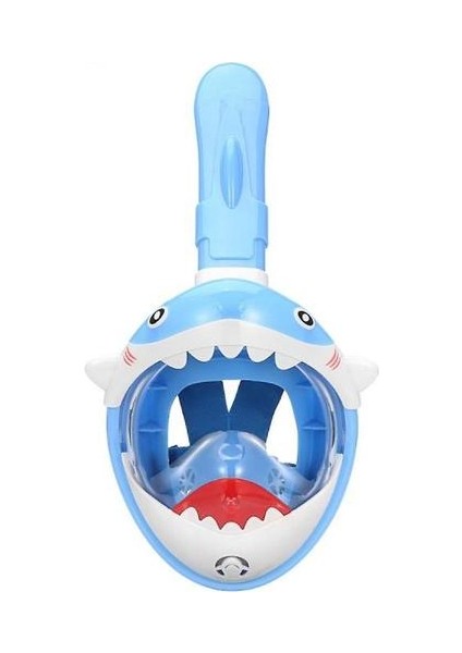Tam Kuru Çocuk Şnorkel Tam Yüz Maskesi Karikatür Anti-Sis Dalış Maskesi (Mavi) (Yurt Dışından)