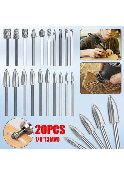 Dremel Döner Alet Için Ahşap Oyma Gravür Matkap Ucu Seti Freze Kesici (Yurt Dışından)
