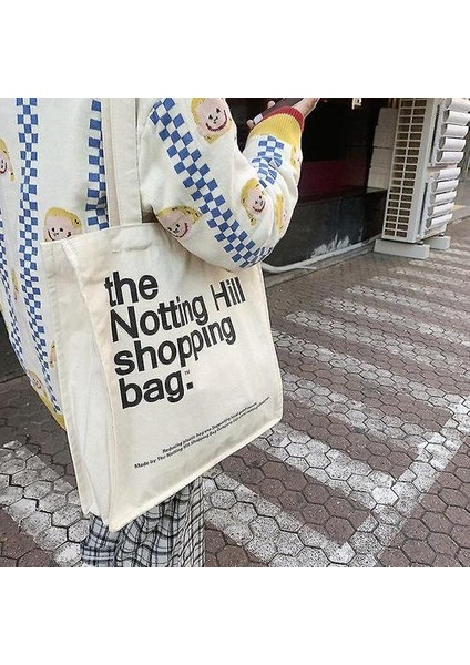 Kadın Kanvas Alışveriş Çantası Notting Hill Kitap Çantası Kadın Pamuklu Kumaş Omuz Çantası Çanta (Yurt Dışından) fiyatları