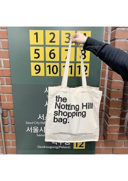 Kadın Kanvas Alışveriş Çantası Notting Hill Kitap Çantası Kadın Pamuklu Kumaş Omuz Çantası Çanta (Yurt Dışından) modelleri