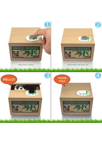 Panda Kumbara Büyük Kumbara Otomatik Olarak Pikez Kumbara Kumbara Hediye Çocuklar Için (12 * 10 * 9 Cm) (Yurt Dışından)
