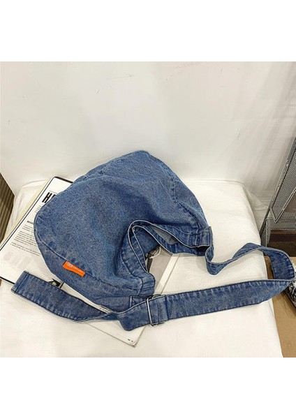 Basit ve Çok Yönlü Tek Omuzlu Messenger Çanta, Tuval Büyük Satchel Tote Çanta Kadınları (Yurt Dışından)