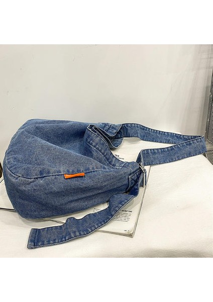Basit ve Çok Yönlü Tek Omuzlu Messenger Çanta, Tuval Büyük Satchel Tote Çanta Kadınları (Yurt Dışından)