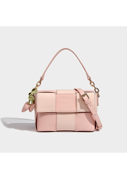Çok Yönlü Deri Dokuma Küçük Kare Çanta, Elle Tutulan Tek Omuzlu Crossbody Kadın Çantası (Yurt Dışından)