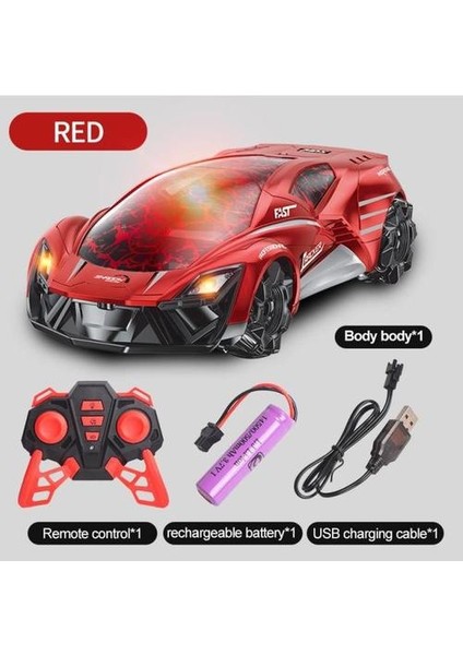 2.4g Çatlak Uzaktan Kumanda Min Sürüklenen Rc Araba Stunt Çok Yönlü 360 Dönen Elektrikli Yarış Araba Modeli Işık Oyuncak | Rc Arabalar (Kırmızı) (Yurt Dışından)