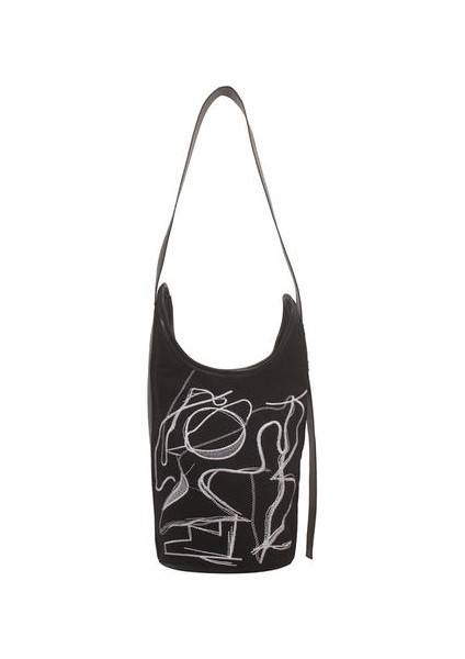 Graffiti Rahat Kova Çantası, Moda Messenger Çantası Kadın Çantası, Çok Yönlü Edebi Retro Omuz Çantası (Yurt Dışından)
