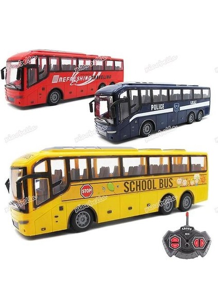 1:16 Radyo Uzaktan Kumanda Otobüs 4ch Yarış Modeli Rc Araba 27 Mhz Polis Otobüsü Işıkları Simülasyon Okul Otobüsü Tur Bus Model Oyuncak Çocuklar Için (Okul Otobüs) (Yurt Dışından)