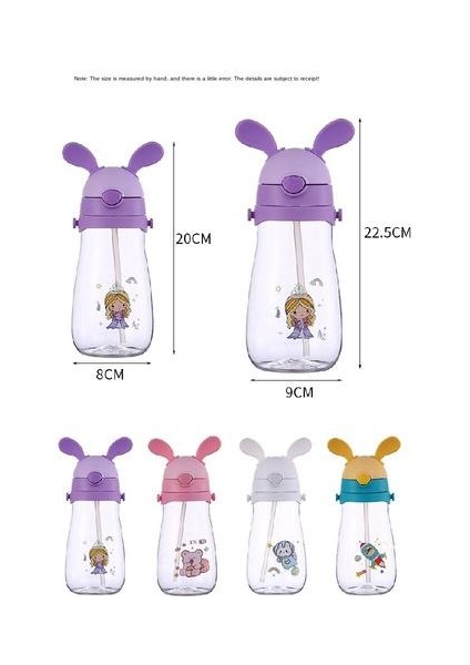 401-500ML /501-600ML Su Kabı, Karikatür Tavşan Desenli Saman Plastik Düşüşe Dayanıklı Su Kabına Sahip Çocuklar Için Uygun (Yurt Dışından) fiyatları
