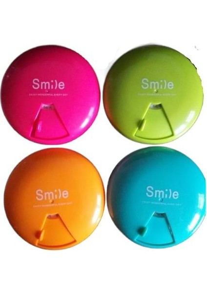 4pcs Yuvarlak Dönme Taşınabilir Küçük Hap Kutusu, 7 Hap Kapsül Şeker Kutusu (Yurt Dışından)