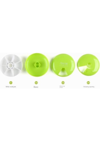 4pcs Yuvarlak Dönme Taşınabilir Küçük Hap Kutusu, 7 Hap Kapsül Şeker Kutusu (Yurt Dışından)