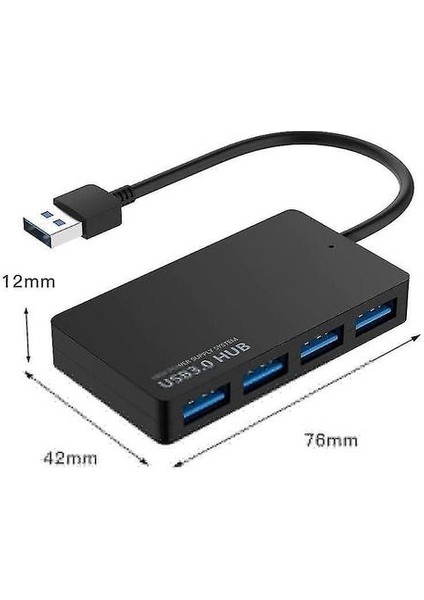 Pc Laptop Için USB 3.0 Hub 4 Bağlantı Noktalı Yüksek Hızlı USB Çoklu Spliter Genişletme Adaptörü (Yurt Dışından)