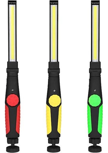 Cob Katlanır Güçlü Manyetik Araba Muayene Işık, USB Şarj LED Iş Işığı (Yeşil) (Yurt Dışından)