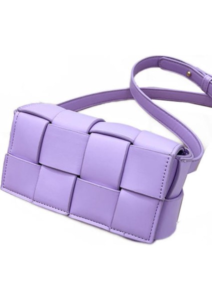 Dokuma Yastık Küçük Kare Çanta, Bayanlar Pu Bel Çantası, Moda Omuz Çantası Çapraz Bag (Yurt Dışından)