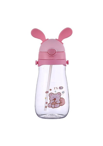 401-500ML /501-600ML Su Kabı, Karikatür Tavşan Desenli Saman Plastik Düşüşe Dayanıklı Su Kabına Sahip Çocuklar Için Uygun (Yurt Dışından)