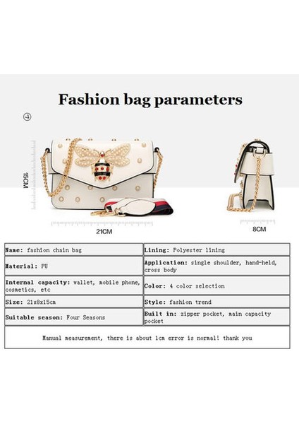 Kadın Bir Omuz Crossbody Çantası, Pearl Bal Çok Fonksiyonlu Tote Çanta (Yurt Dışından)