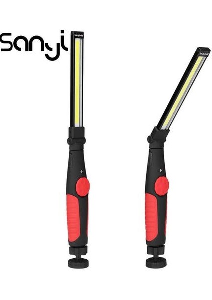 LED Çalışma Işık Taşınabilir Fener Manyetik USB Şarj 180 Kanca Asılı Lamba Araba Tamir / Kamp | Taşınabilir Fenerler (1 Adet Kırmızı) (Yurt Dışından)