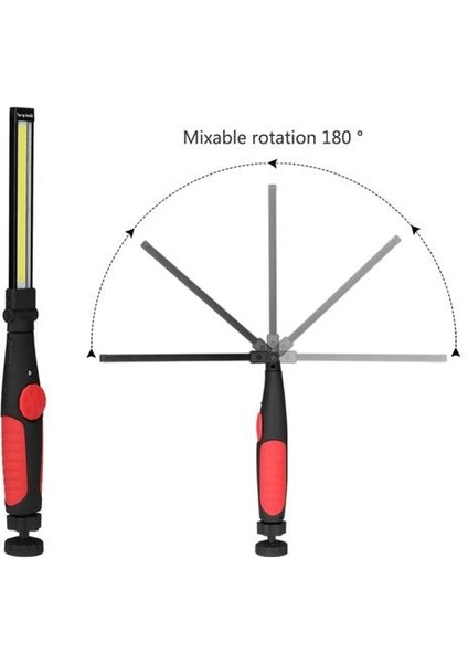 LED Çalışma Işık Taşınabilir Fener Manyetik USB Şarj 180 Kanca Asılı Lamba Araba Tamir / Kamp | Taşınabilir Fenerler (1 Adet Kırmızı) (Yurt Dışından) fiyatları