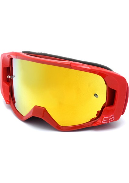 Fox Cross-Country Goggles Motosiklet Sürme Kayak Gözlükleri Kros Kask Yarışı Rüzgar Geçirmez Gözlük (Yurt Dışından)