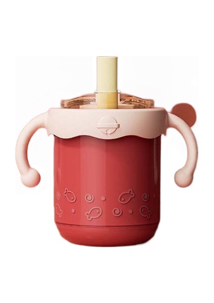 Bebek Drinkware Saman Kupası Bebek Öğrenme Besleme Bardak Bpa Ücretsiz Paslanmaz Çelik Silikon Sofra Yürüyor Su Şişesi Saman | Bardaklar (Kırmızı) (Yurt Dışından)