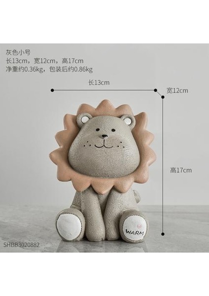 Aslan Para Kutusu Karikatür Sevimli Yaratıcı Para Bankası Çocuk Çocuk Kumbara Kreş Çok Güzel Hediye Kaydetme Kutusu Hayvan Ev Figürinler | Para Kutuları (13 * 12 * 17 Cm) (Yurt Dışından)