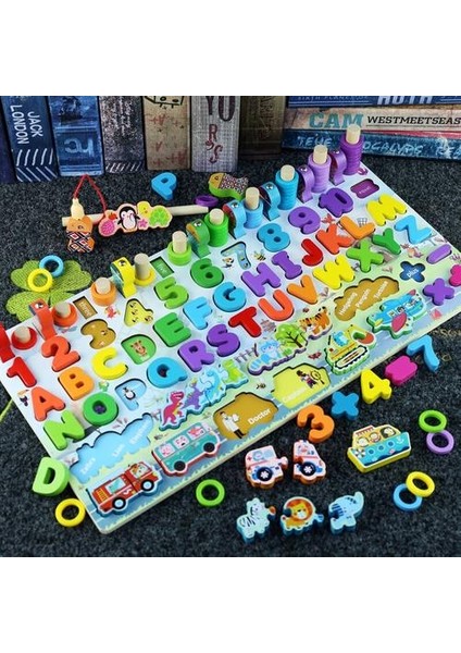 Ahşap Numarası Bulmacalar Toddlers Montessori Oyuncaklar Çocuklar Için Mektup Araç Balıkçılık Sayma Blokları Sıralama Okul Öncesi Istifleme Oyuncaklar | (Yurt Dışından) fırsatları