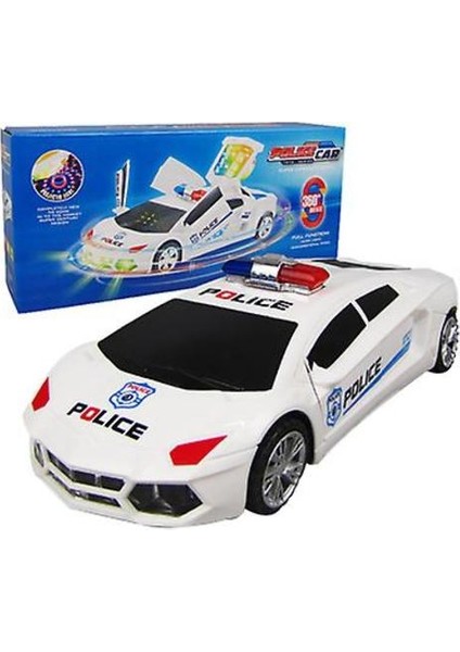 Elektrikli Universal Children's Toy Music 360¡ Dönen Deformasyon Polis Araç Simülasyon Modeli (26*11*7.5cm) (Yurt Dışından)