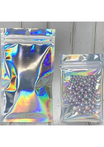 (10X15 Cm) 100 Adet 4 Boyutları Düz Kozmetik Çantası Bir Yan Temizle Holografik Mini Alüminyum Folyo Zip Kilit Çanta Kalın (Yurt Dışından) modelleri