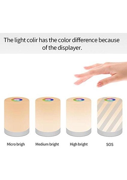 LED El Dokunmatik Dim Rgb Renk Değiştirme LED Gece Işık Dokunmatik Kontrol Başucu Masa Lambası | Taşınabilir Fenerler (Yurt Dışından)