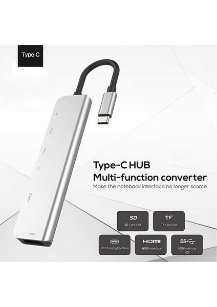 Macbook Air Için Dhrs USB C Hub Adaptörü Dongle, 4K 60hz HDMI ile Macbook Pro, 87W Güç Dağıtımı (Yurt Dışından)