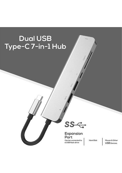 Macbook Air Için Dhrs USB C Hub Adaptörü Dongle, 4K 60hz HDMI ile Macbook Pro, 87W Güç Dağıtımı (Yurt Dışından)