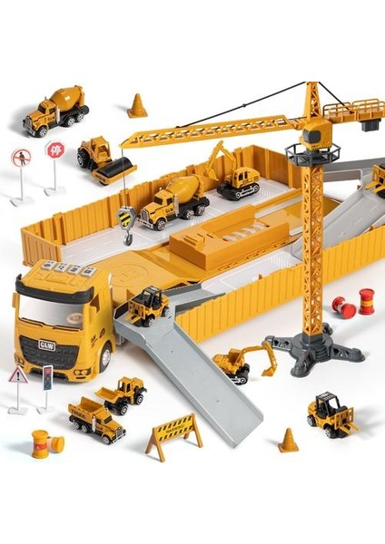 Alaşım Mühendislik Araçlı Ses ve Işık Otopark ile Araba Seti Kamyon Oyuncak Boy Buldozer Ekskavatör Vinç Çocuk Noel Hediyesi | Diecasts & Amp;oyuncak Araçlar (Yurt Dışından)