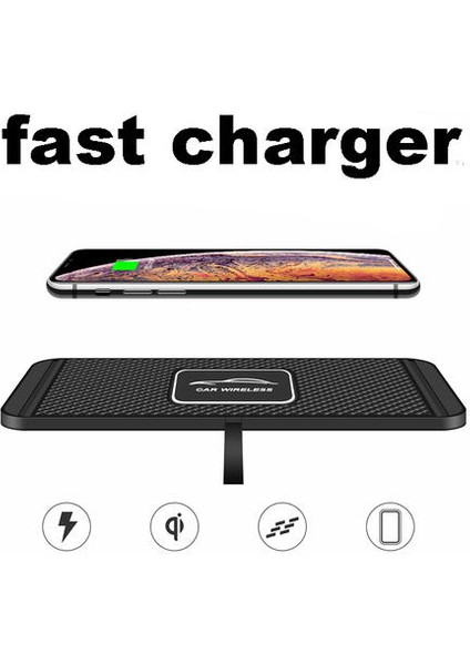 Evrensel Kablosuz Araç Şarj IPhone x 1112 Pro Max Şarj Dock Pad Samsung S20 Hızlı Şarj Pano Tutucu Standı | Araç Şarjları (Yurt Dışından)