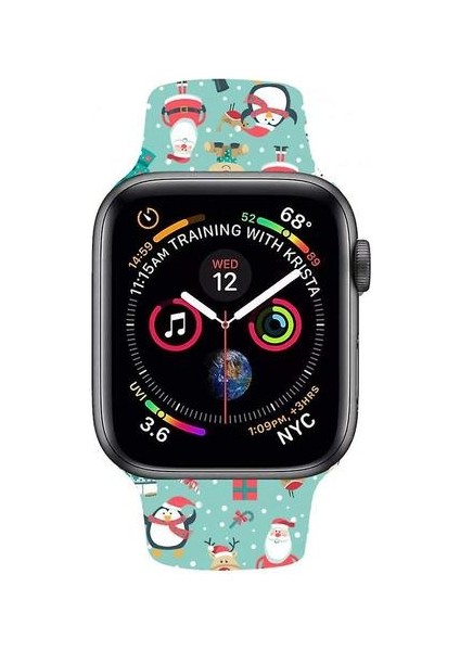 Apple Izle 5 4 3 2 1 Silikon Noel Ağacı Bilezik Iwatch Kardan Adam Noel Band (Tip A 38 * 40) (Yurt Dışından)