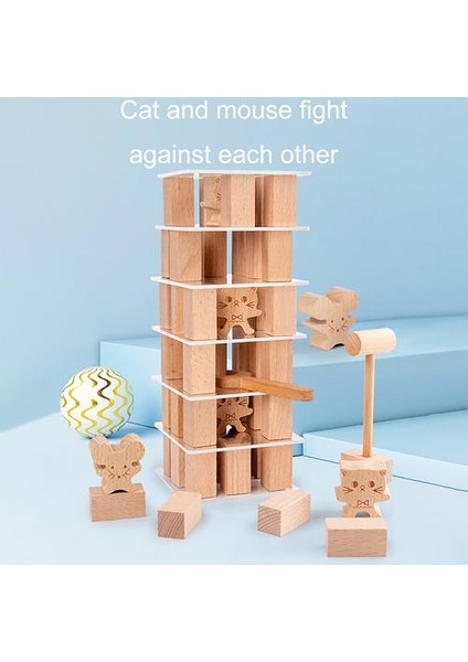 Çocuk Ahşap Kedi Mouse Play Mantık ve Ellerini Geliştirin Abilit Inşaat Oyuncakları Çocuk Bebek Yapboz Oyunu Oyuncak | Gags ve Amp;pratik Şakalar (Yurt Dışından)