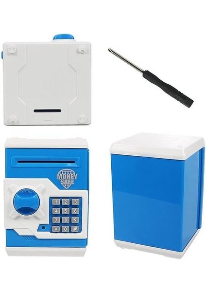 Büyük Hediye Oyuncak Çocuk Kodu Için Elektronik Kumbara Bankaları Mini Atm Elektronik Tasarruf Para Koyu Para Banka Kutusu (Mavi * Beyaz) (Yurt Dışından)
