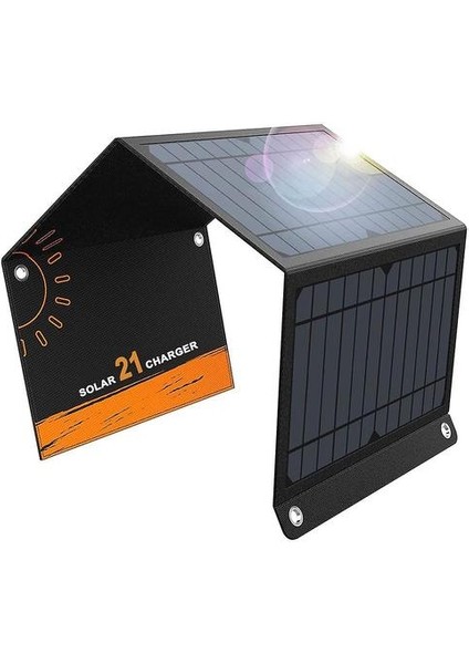 Solar Charger 21W 2usb 3 Katlanabilir Panelli Taşınabilir Güneş Panelleri (Yurt Dışından)
