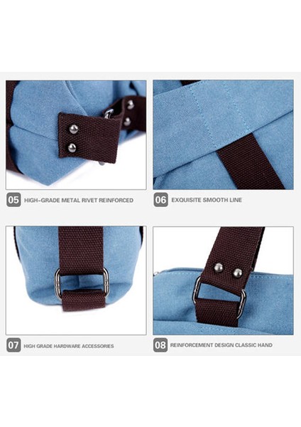 Kadınlar Tuval Crossbody Çantası, Zıt Panel Zip Çok Cep Büyük Kapasiteli Tote (Yurt Dışından)