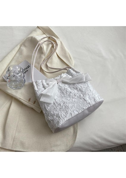 Çok Yönlü Moda Tuval Kova Çantası, Taze ve Niş Tek Omuzlu Messenger Çantası (Yurt Dışından)