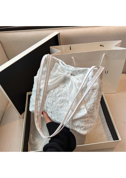 Çok Yönlü Moda Tuval Kova Çantası, Taze ve Niş Tek Omuzlu Messenger Çantası (Yurt Dışından)