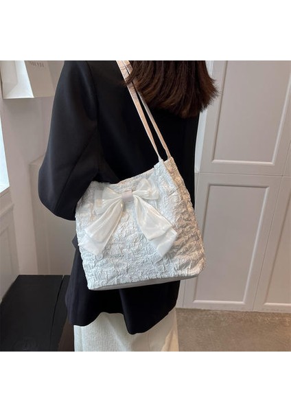 Çok Yönlü Moda Tuval Kova Çantası, Taze ve Niş Tek Omuzlu Messenger Çantası (Yurt Dışından)
