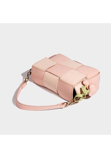 Çok Yönlü Deri Dokuma Küçük Kare Çanta, Elle Tutulan Tek Omuzlu Crossbody Kadın Çantası (Yurt Dışından) fırsatları