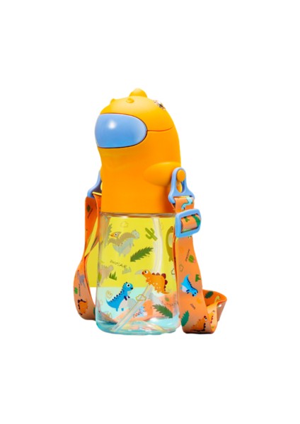 560ML Küçük Bika Karikatür Dinozor Desenli Çocuk Su Şişesi Yaz Için Uygun Okul Su Şişesi Için Uygun Taşınabilir Sızıntılı Sızıntıya Uygun (Yurt Dışından)