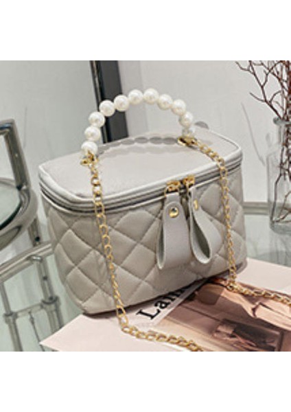 Yüksek Inci Elle Tutulan Zincir Kova Çantası, Tek Omuzlu Messenger Kova Çantası, Çok Yönlü Niş Tasarım Kadın Çantası (Yurt Dışından)