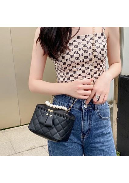 Yüksek Inci Elle Tutulan Zincir Kova Çantası, Tek Omuzlu Messenger Kova Çantası, Çok Yönlü Niş Tasarım Kadın Çantası (Yurt Dışından) indirimleri