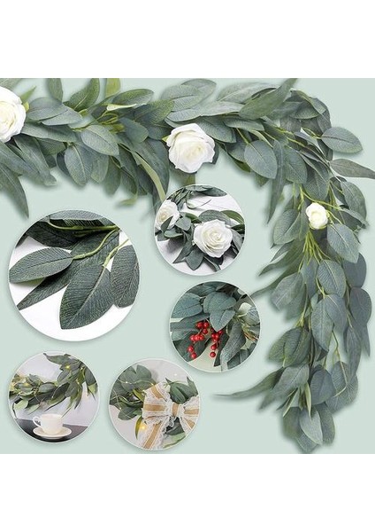 2 Paket Yapay Okaliptüs Çelenk Okaliptüs Asma, Oda Dekoru Için 2 Tür Okaliptüs Yapraklarından Oluşur, Düğün Için Yapay Yeşillik Çelenk (Yurt Dışından) modelleri