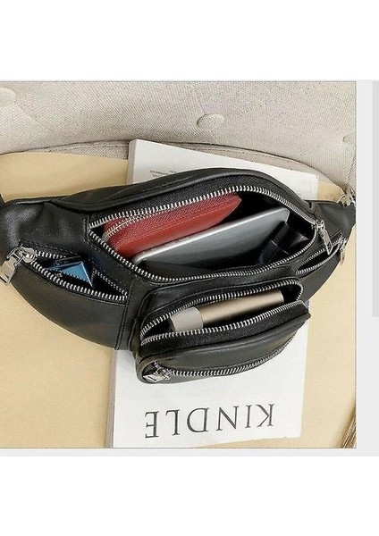Kadın Pu Bel Çantaları Zincir Siyah Erkekler Katı Fanny Paketi Erkek Seyahat Kemer Çanta Çanta Tote Bel Çantası (Yurt Dışından) modelleri